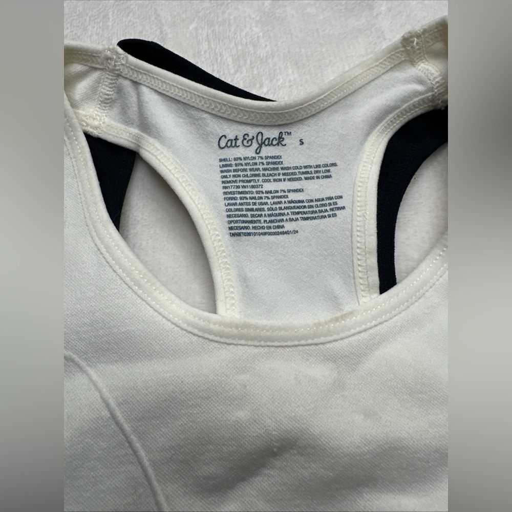 Cat & Jack Girls Sport bra seamless Pullover Black & white 2pk Size S - Picture 5 of 12
